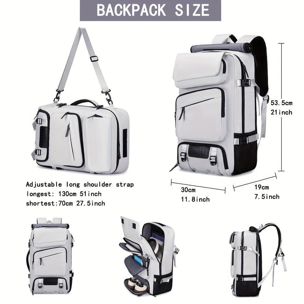 Large Capacity Travel Backpack with Shoe Compartment
